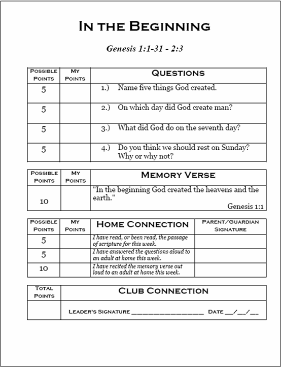 Sunday worksheets youth school lessons Heaven